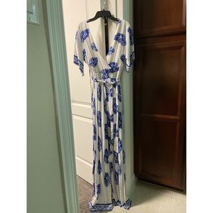Agaci white and blue jumpsuit